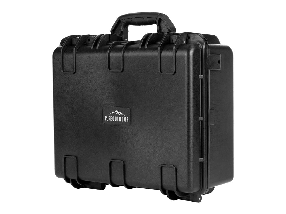 Monoprice Weatherproof Hard Case with Customizable Foam - Shockproof, IP67 Level Dust and Water Protection Up to 1 Meter Depth , 19in x 16in x 8in, 28.5 Liter, Black - Pure Outdoor Collection