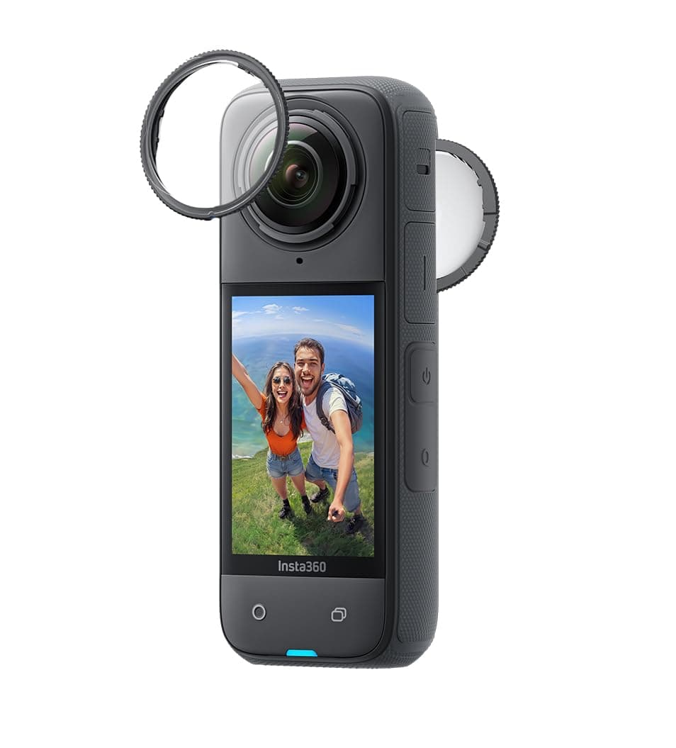 X4-8K Waterproof 360 Action Camera, 4K Wide-Angle Video, Removable Lens Guards, 135 Min Battery Life, AI Editing, Stabilization, for Sports, Travel, Outdoor