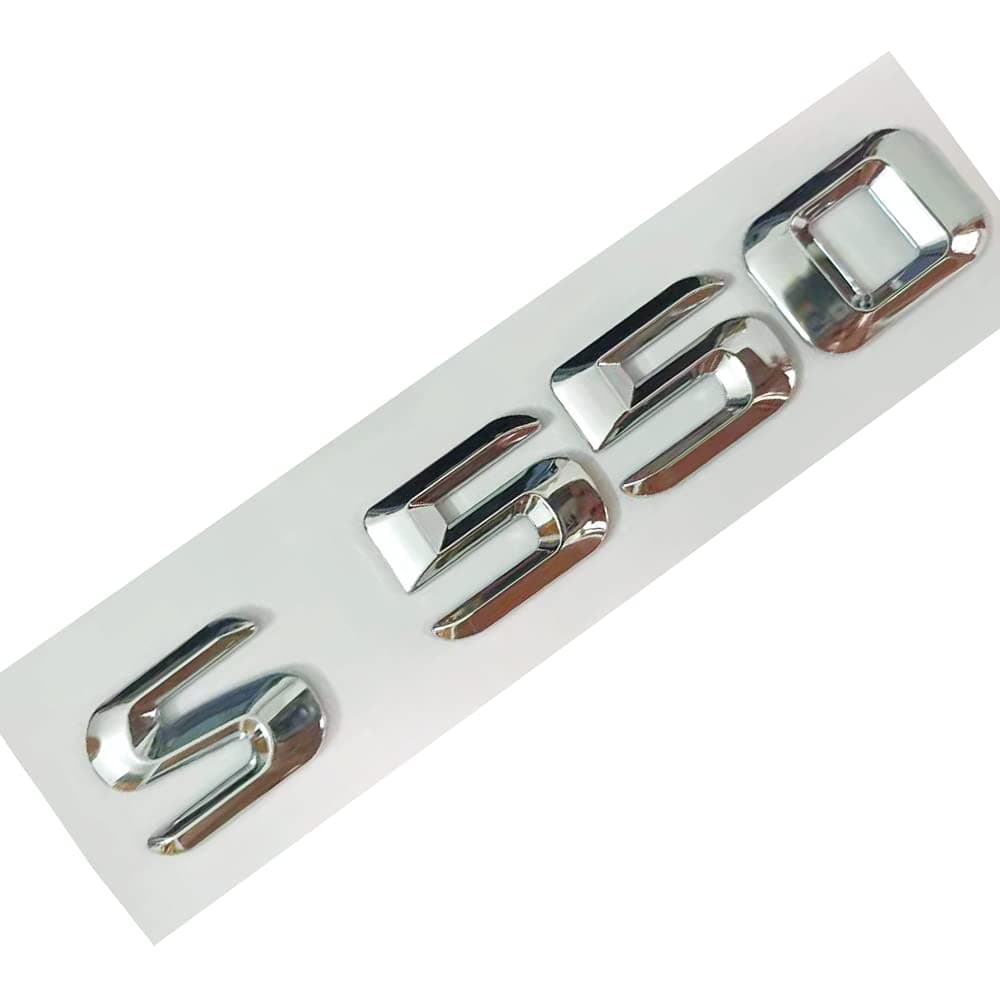 Chrome S550 Emblem Letters 3D ABS Plastic Car Trunk Rear Letters Badge Decal Sticker for Benz