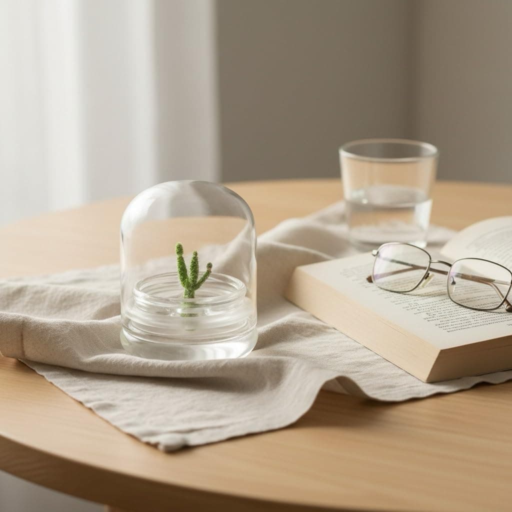 Bloomify Live Cactus Succulent Terrarium– Zero Maintenance– Unique Ecosphere for Home Décor, Opuntia microdasys, Bunny Ear Cactus with Glacier White Fuzz Areoles Great Gift Plant– Self-Sustaining Dome