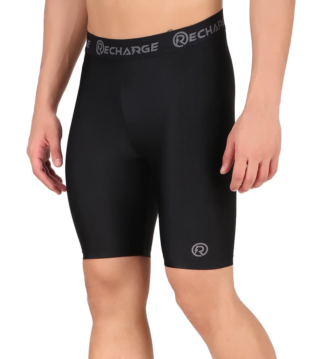 Recharge Men Polyester Compression Sports Shorts Half Tights