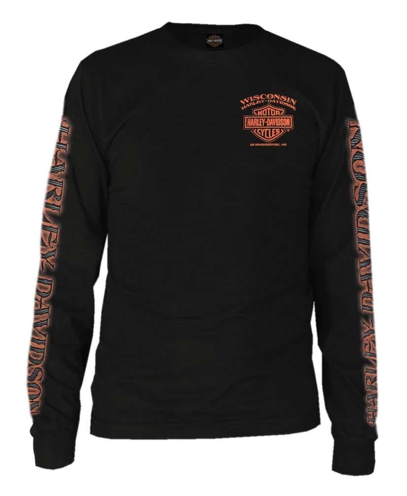 Men's Eagle Piston Long Sleeve Crew Shirt, Black 30299947