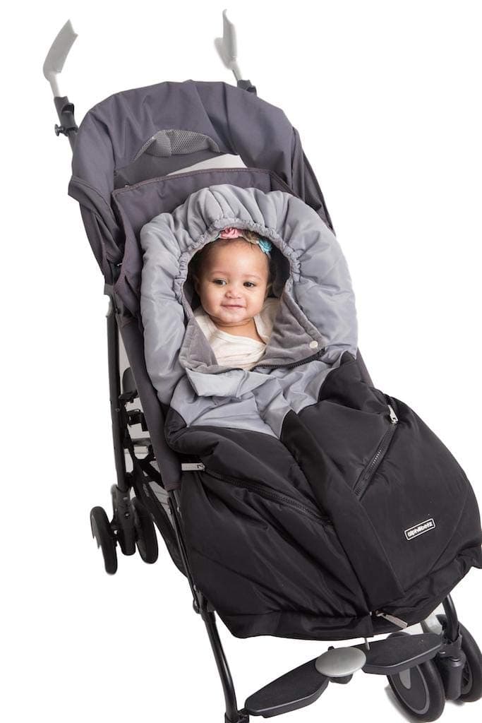 Universal Baby Stroller Sleeping Bag Footmuff, Black/Grey