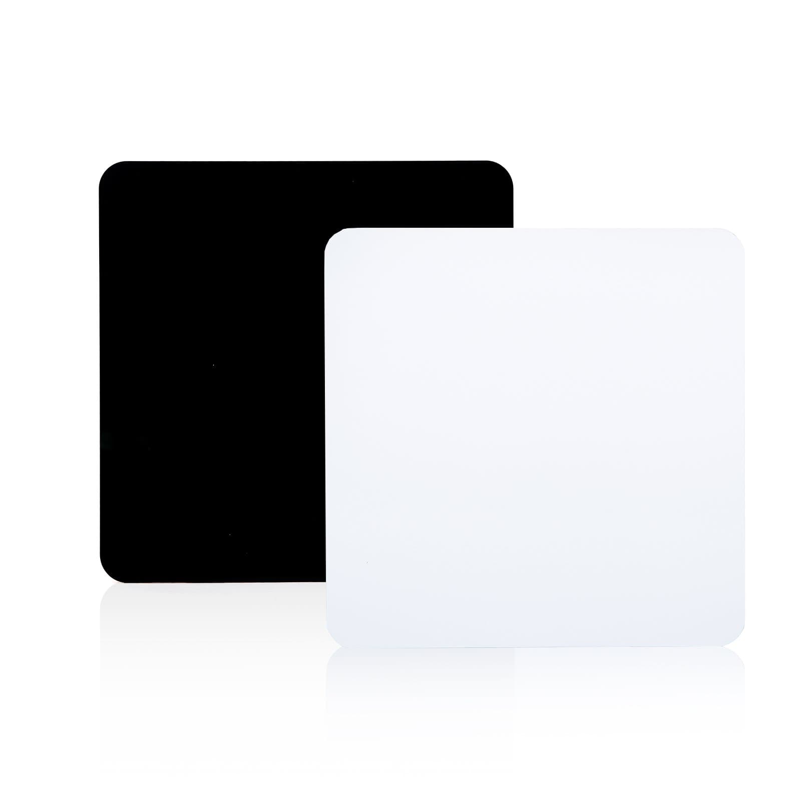 Acrylic Sheet 11.8"×11.8"×0.118" Thick Non Reflective and Reflective Owhy brand White and Black Reflective Display Board for Tabletop Product Photography Background