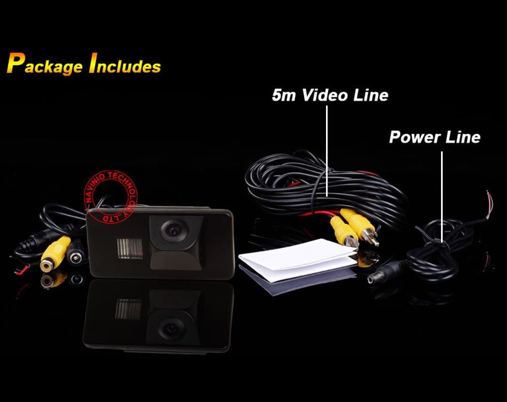 HDMEU Backup Camera HD Car Rear View Camera 170° Viewing Angle Reversing License Plate Camera with Night Vision for E90 E91 92 E39 E46 E60 62 62 E70 E81 87 E88 PAL NTSC