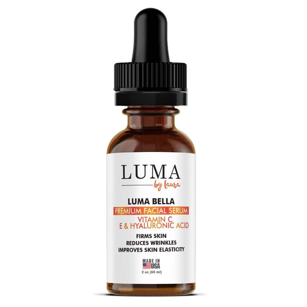 Luma Bella - Collagen Boosting Vitamin C E Serum for Face with Ferulic and Hyaluronic Acid for the Best Anti Aging Serum. Kiss Fine Lines, Wrinkles, Dark Spots & Sun Damage Goodbye! – 1oz.