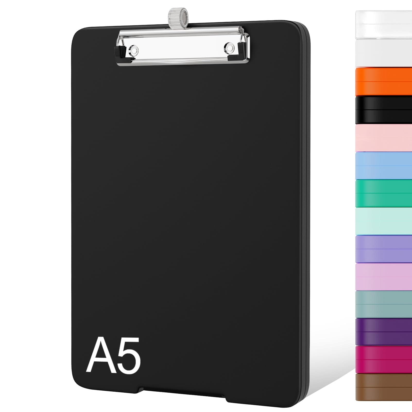 Sponsored Ad – Piasoenc Small Clipboard with Storage, A5 Organization Box with Pen Holder, Plastic Clipboard with Low Profile Clip for Nurses, Teachers, Black