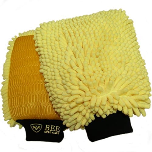 Car Wash Mitt By Bee Auto Care - 2 in 1 Wash Mitt and Duster
