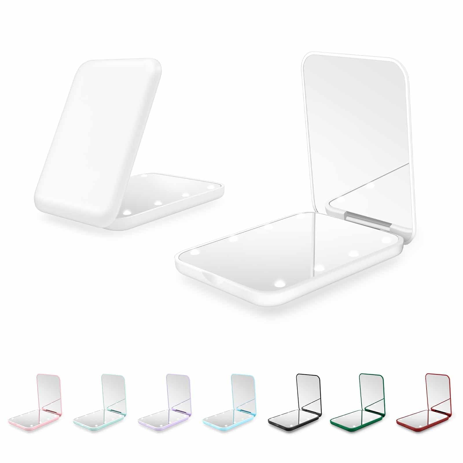 Compact Mirror, 1X/3X Magnification LED Pocket Mirror with Nternal BIattery, Mini Mirror for Purse, Pocket,Travel and Present (White)