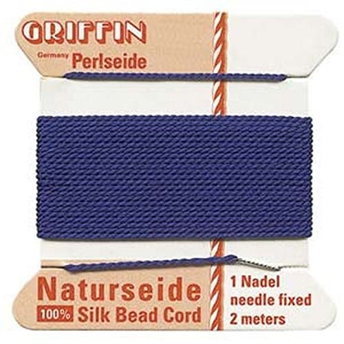 Griffin Silk Beading Cord & Needle Size 2 Dark Blue
