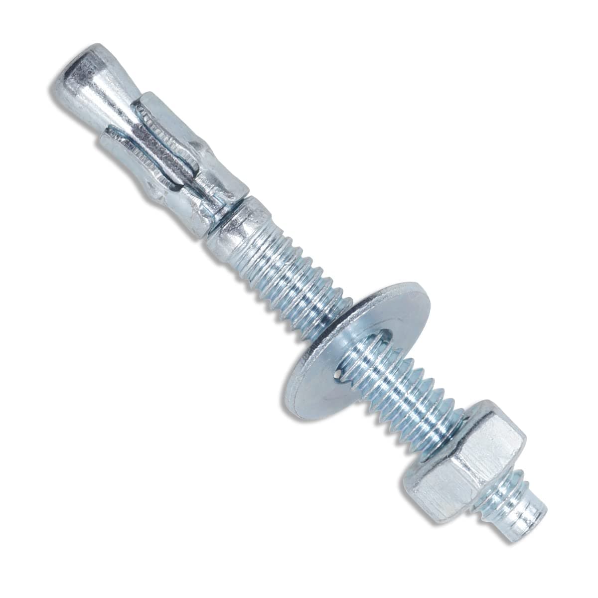 1/4" x 2-1/4" Wedge Anchor, Concrete Anchors Zinc Plated, Heavy Duty Expansion Bolt Fasteners for High Strength Concrete Bricks/Blocks, Natural Stone, 20 PCS