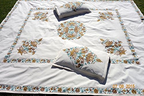 Christmas gift Embroidered King size bedspread with matching pillow cases