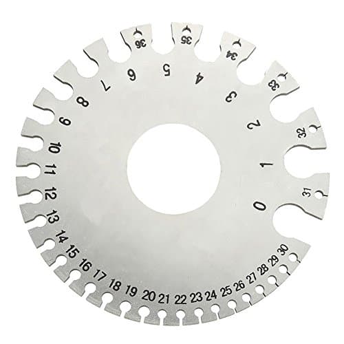 Round SWG Wire Thickness Measurer Tester Ruler Gauge Diameter Tool,2 Side AWG SWG 0-36 Round Gage Metal Wire Sheet Thickness Diameter Gauge Measuring Tools