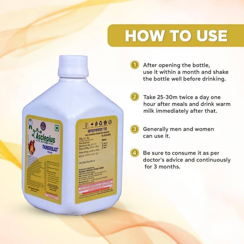 Asclepius Thuderblast Ras Enhances Physical Strength and Stamina, Boosts Natural Energy, Supports Vitality with Adaptogenic Herbs, Stimulant-Free - 500ml