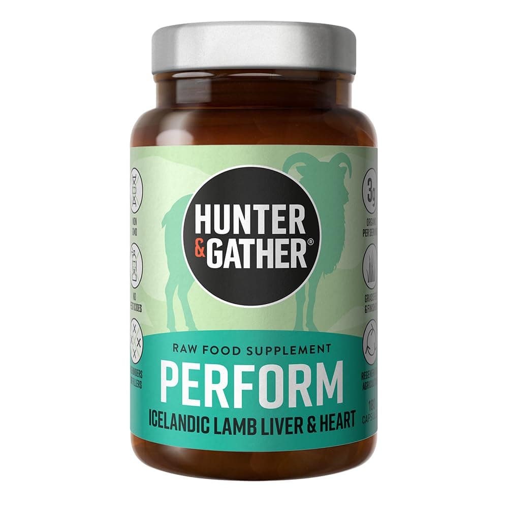 Hunter & Gather Nose to Tail - 180 Perform Capsules | Wild, Grass Fed Icelandic Lamb Ancestral Inspired Supplements| Raw Freeze-Dried Lamb | No GMO Feeds, Antibiotics Or Hormones