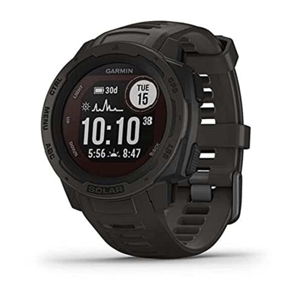 Instinct Solar, Rugged Outdoor Smartwatch with Solar Charging Capabilities, Built-in Sports Apps and Health Monitoring, Graphite