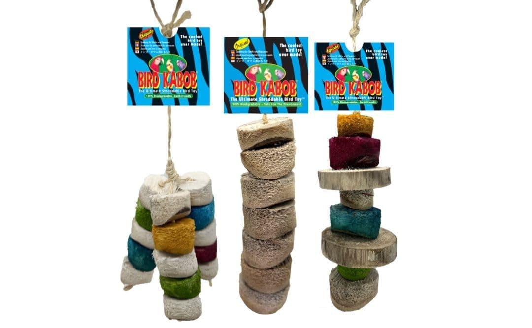 Fun Mix - 3 Pack - an All-Natural, Holistic, Veterinarian Recommended, Earth Friendly, shreddable Hanging Bird Toy Variety Pack of Chiquito, Original & Especial