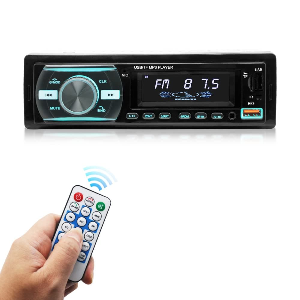 Modorwy Car FM Stereo System MP3 Player With Bluetooth, 1 DIN,200watts (Mutliple Equalizer Mode) with Dual USB Ports (Music & Charging) AUX in,FM,Hands Free Calling with Phone Caller Id&Remote Control