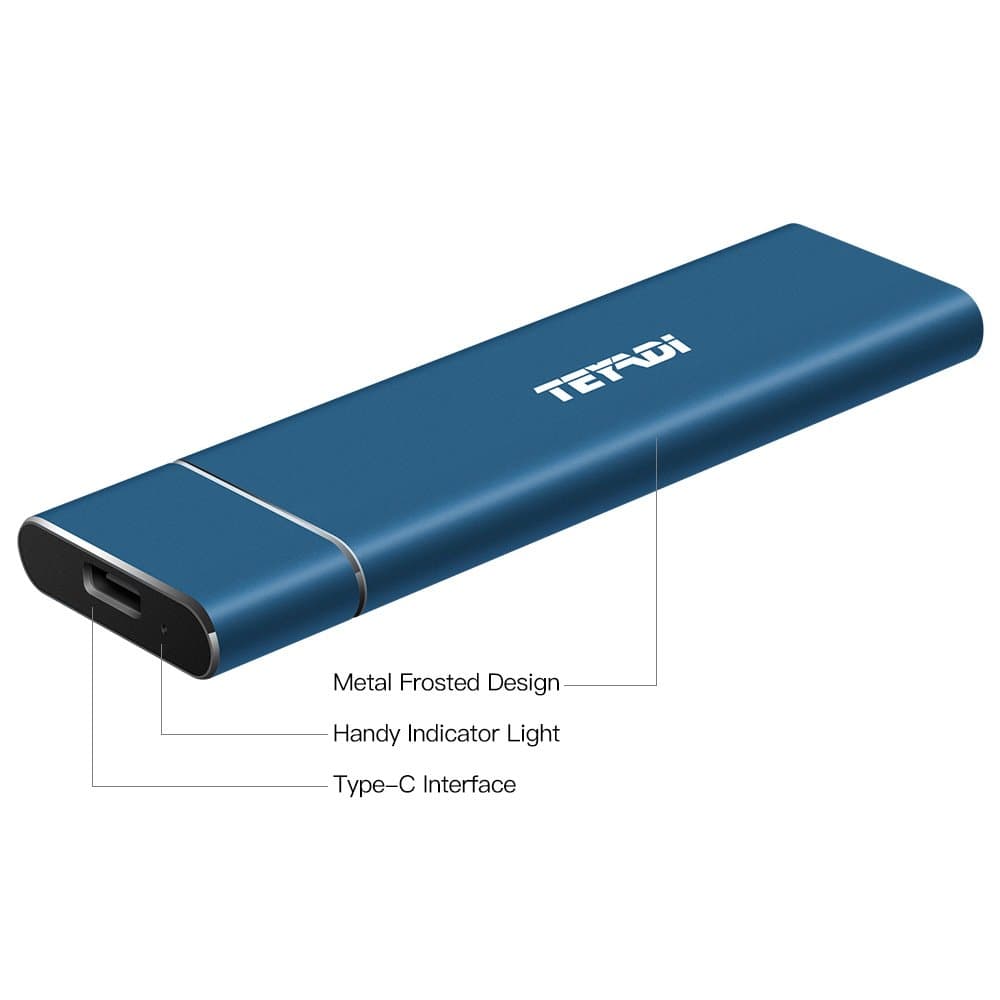 External SSD 256GB, Portable Solid State Drive, USB 3.1 Gen 2, M.2 SSD, Superfast Read/Write Speeds, External Storage For Latop, Desktop, Macbook, Tablet, Android Phones