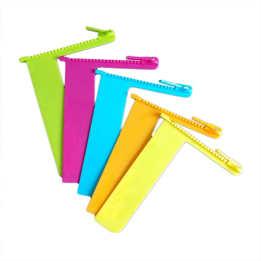 Creative Color Zipper Bookmark Plastic Book Mark Page Folder for School Library Office Home Use Book Reading Gift (Multicolor)