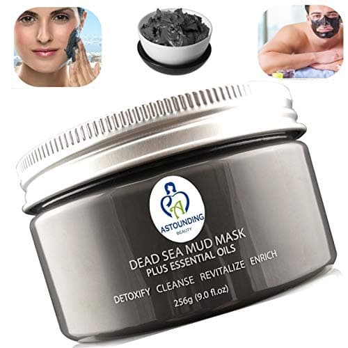 THIS IS THE ONE! Dead Sea Mud Mask+Essential Oils-9 oz-100% Natural Facial Skin Spa Treatment for Face/Body|Detox Cleanse Exfoliate Reduce Minimizer Acne Pore Wrinkles Scar|Blackhead Remover Extractor