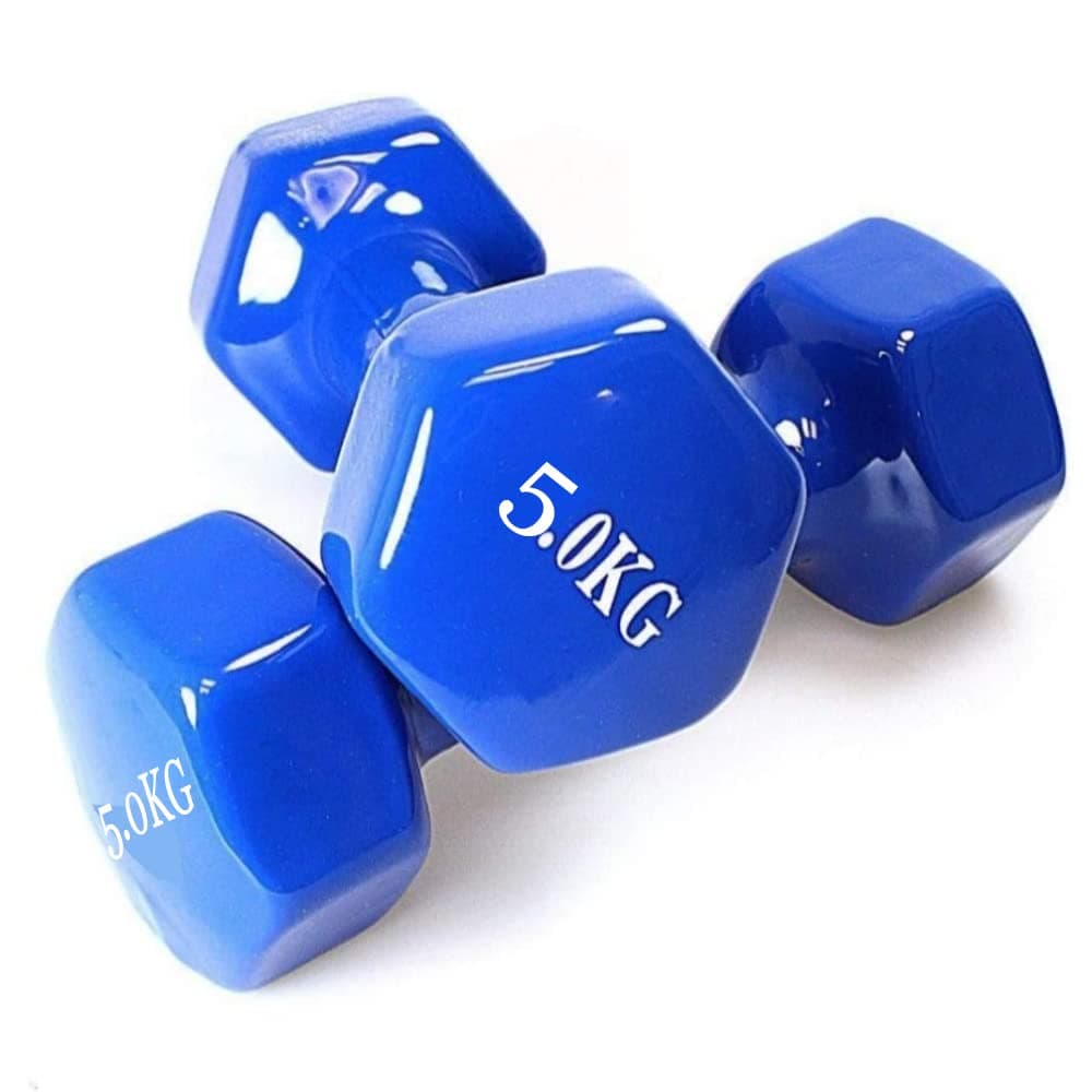 COOLBABY Classical Head Vinyl Dumbbell Set-5KG*2