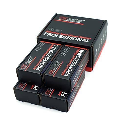 CKAuto 4 Boxes, 960 Pcs, 0.25oz, Black, Adhesive Stick on Wheel Weights, EasyPeel Tape Automobiles, Trucks, SUVs & Motorcycles, Low Profile, 60oz/box, U.S. OEM Quality, Valued Pack Perfect For Garages