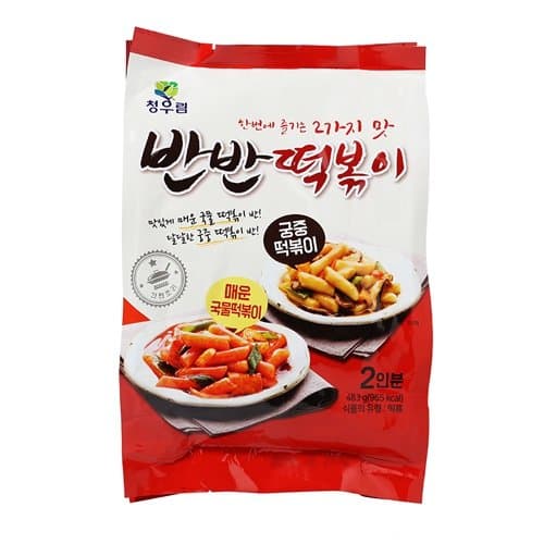 Gangwon, Half and half Topokki (Stir-fried Rice Cake)+ 2 sauce packs (Hald spicy tteokbokki and hald soy sauce-based tteokbokki)