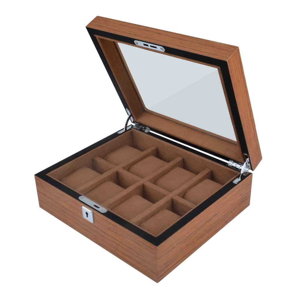 Wooden Watch Case for Men 8 Slots Solid Premium Wood Watch Holder Organizer Display Large Watch Box Elegant and Durable