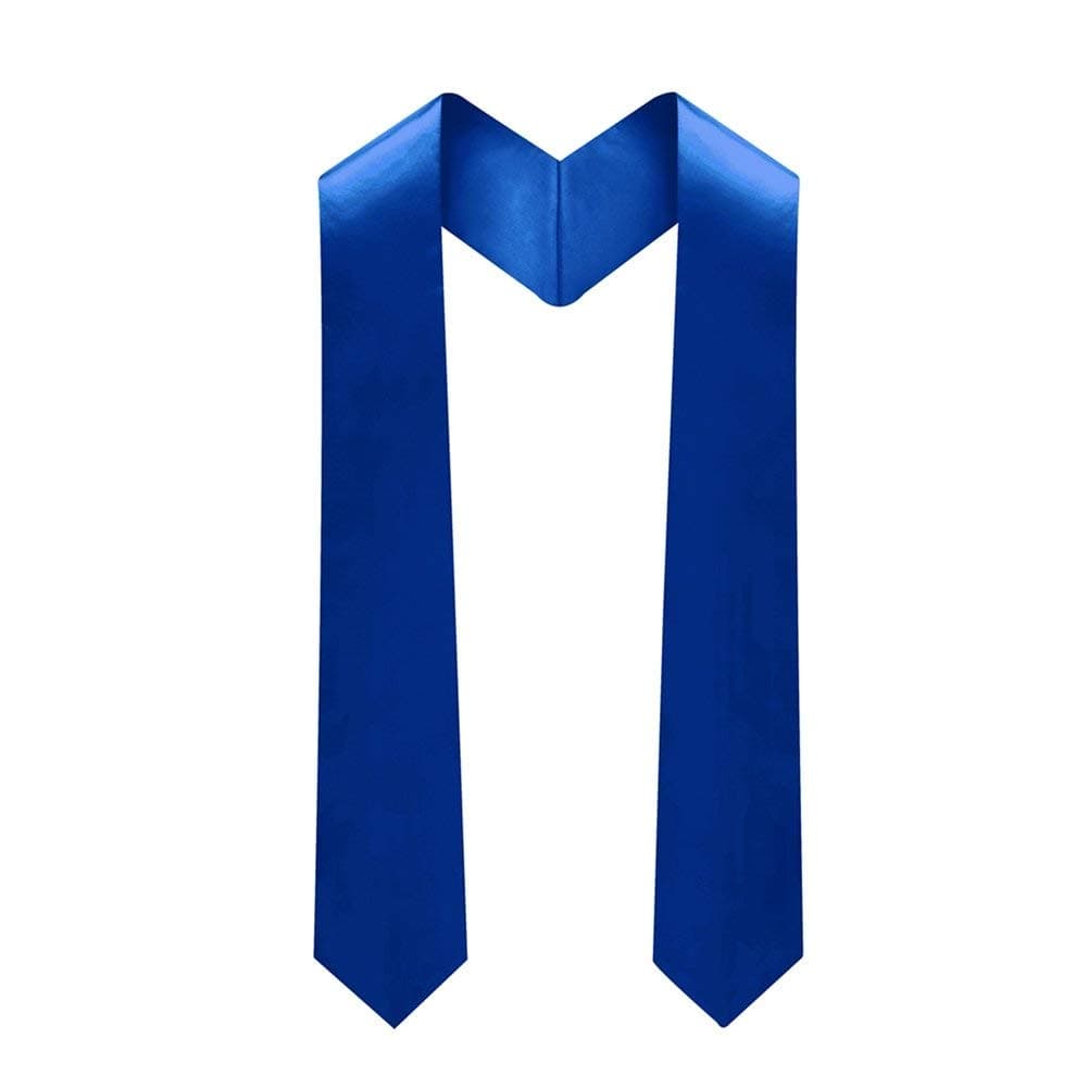 Adult Plain Graduation Stole 60" Long Royal Blue
