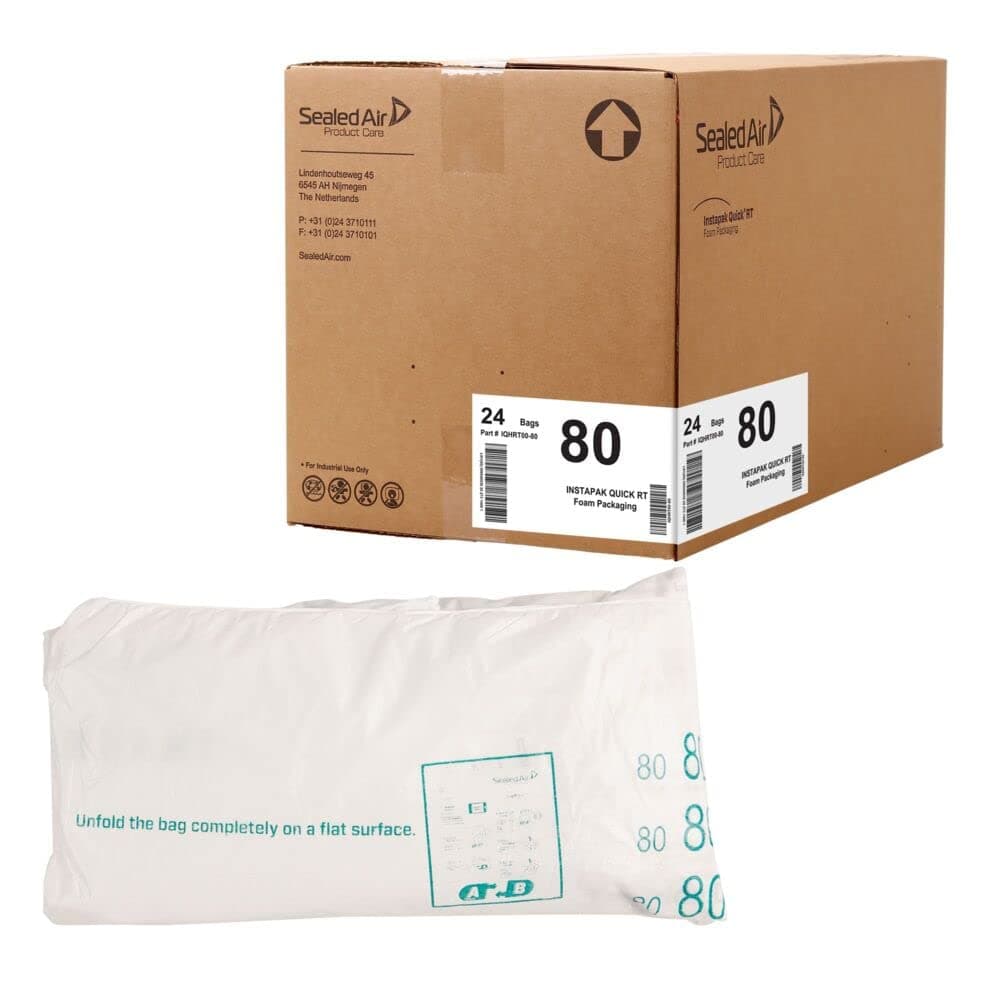 Instapak Quick RT, #80 Bag for 18"x12"x12" Box, Easy to Use, The ultimate protection for fragile shipments, Foam Packaging Bags (Pack of 24), Light Blue (13173)
