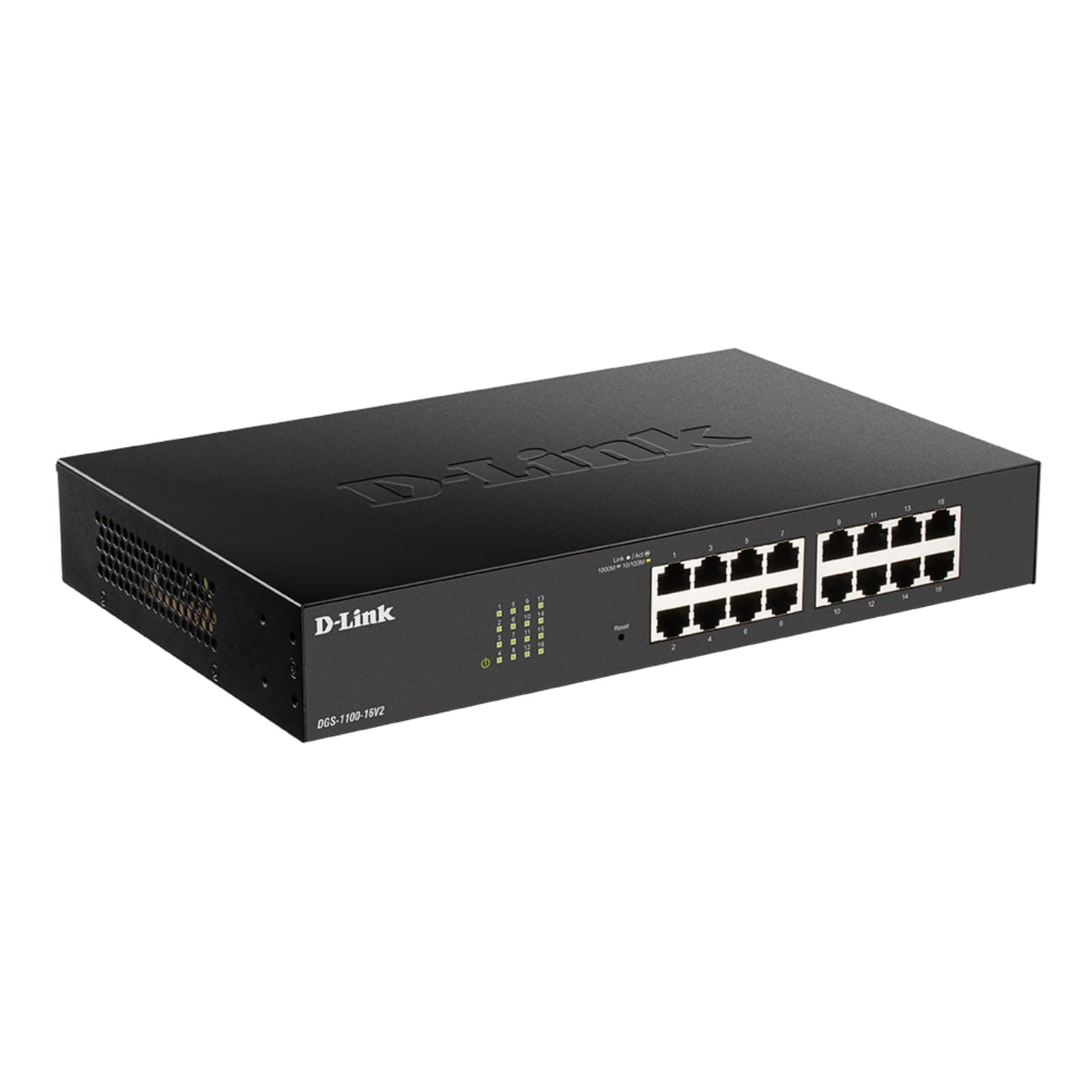 D-Link Ethernet Switch, 16 Port Easy Smart Managed Gigabit Network Internet Desktop (DGS-1100-16V2)