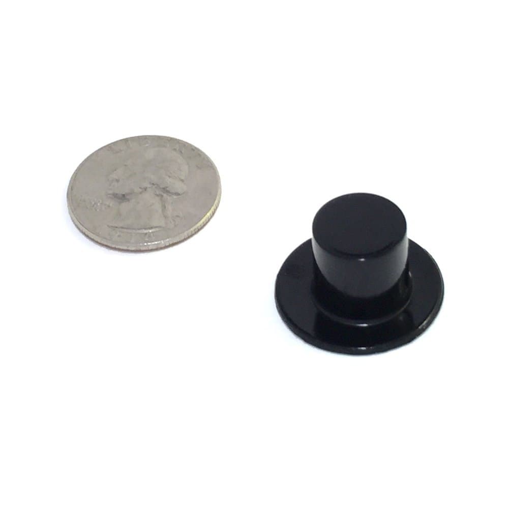 Top Hats - Black Plastic (24 x 15mm, 24/pcs)