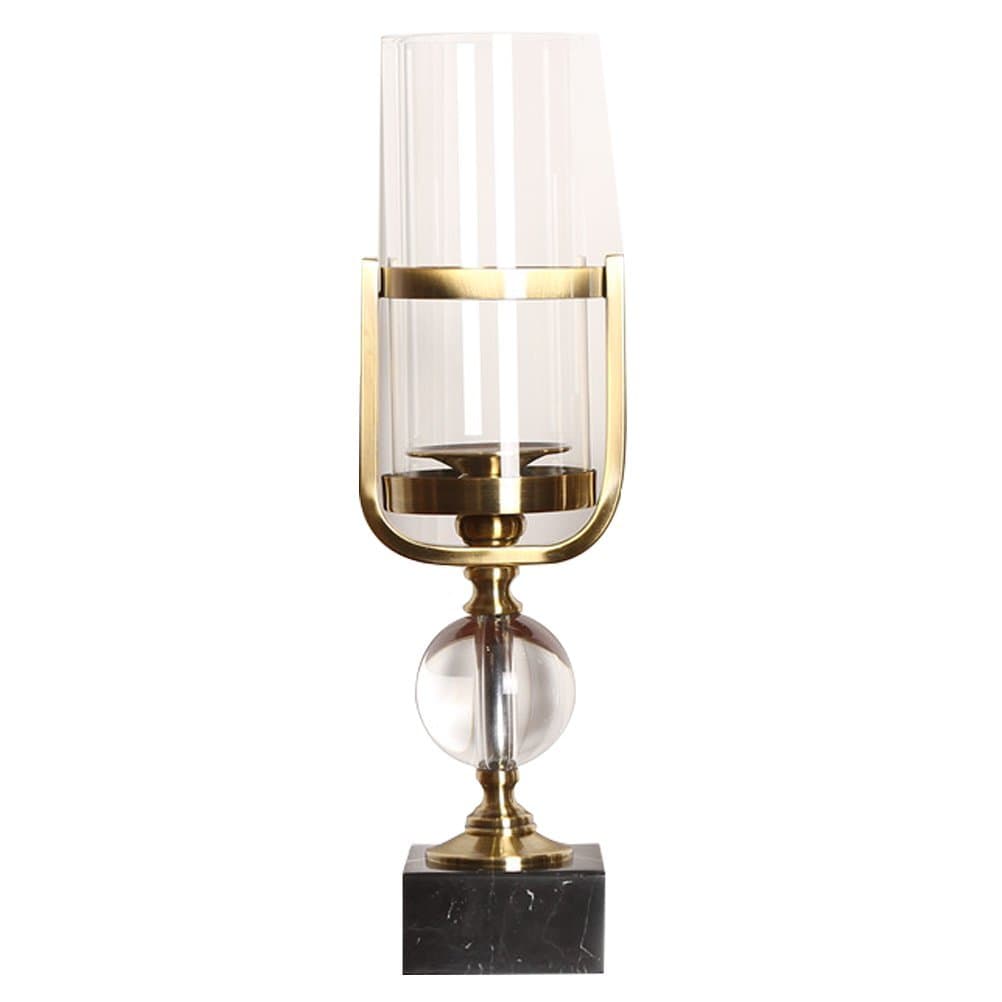 Candlestick LUYIASIN- Classical Luxury Practical Glass Table European High-end (Size : L)