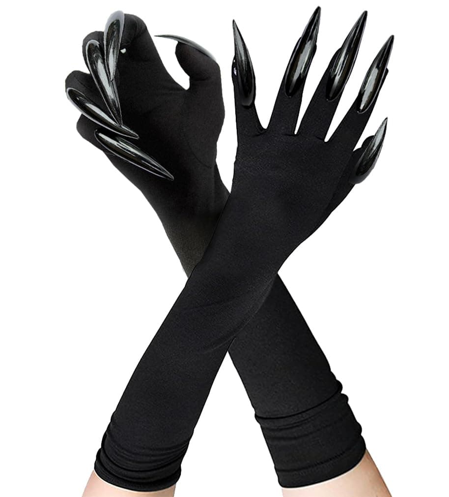 OLYPHANWomen's Cat Claw Long Nail Glove, Black, One Size