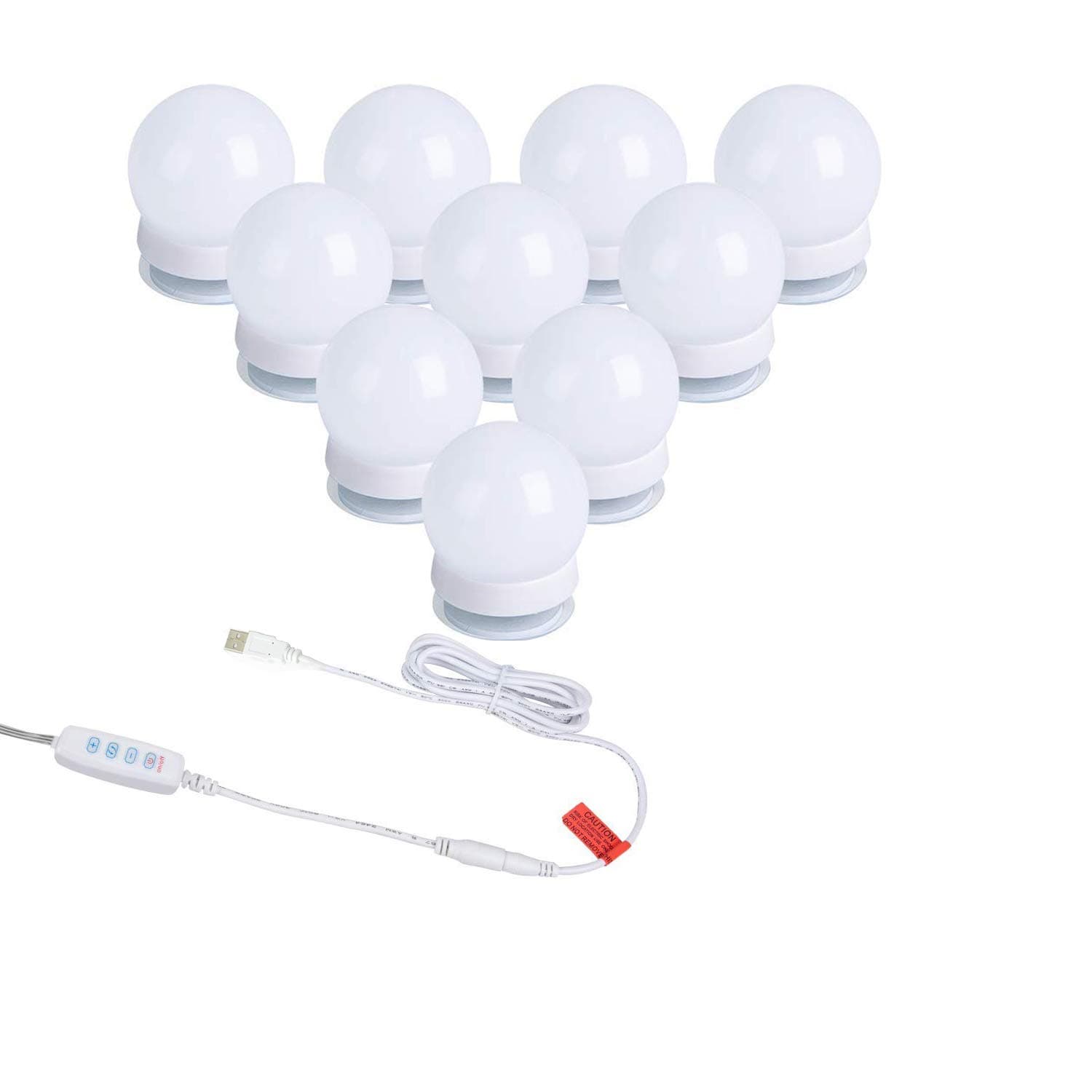 LED Vanity Mirror Lights Hollywood Style Makeup Mirror Bulbs 10 LED Bulbs Kit with Touch Dimmer Lighting Fixture Strip and Power Supply Adapter for Makeup Dressing Table - Item shape may vary