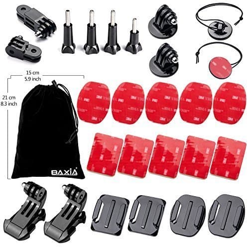 BAXIA TECHNOLOGY Accessory Kit for GoPro Hero 4 3+ 3 2 1 Black Silver SJ4000 SJ5000 SJ6000 Sports Camera Accessory Kit Accessories Bundle Kit for GoPro 4 3+ 3 2 1 Black Silver Accessory for GoPro Hero 4 3+ 3 2 1