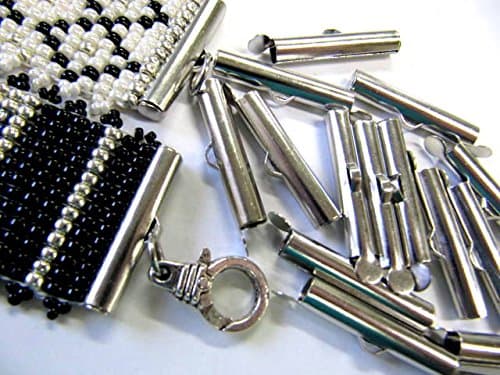 Bead Loom Slider Clasp, 1 Inch, Silver Color, Bead loom Clasp, Bracelet Findings, Bead Loom Patterns, 12 Package