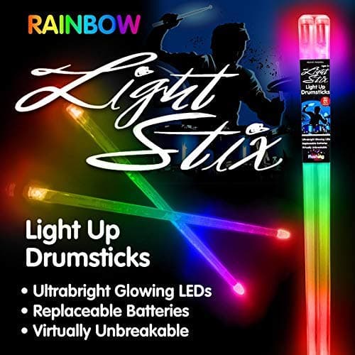 Light Stix LED Light Up Drumsticks (Rainbow)