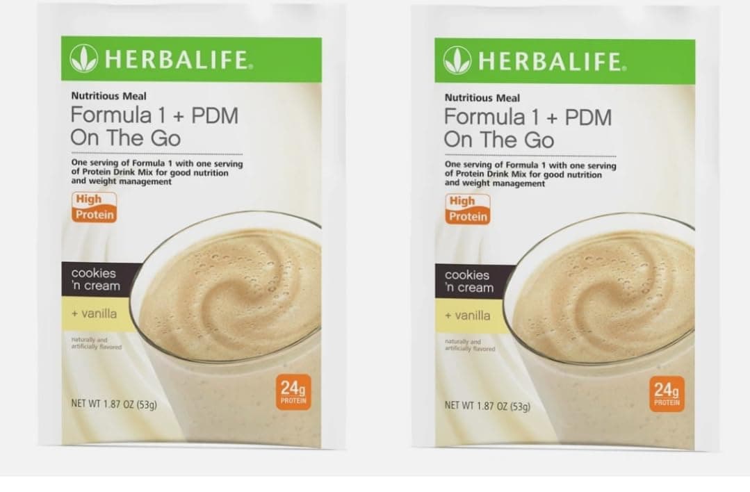 Formula 1 + PDM On The Go: 24g of Protein 7 Packets per Box (Cookies and Cream + Vanilla), Protein For Energy and Nutrition, sustain Energy and Satisfy Hunger
