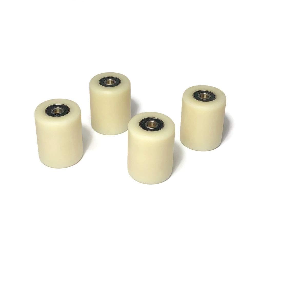 4 pcs 2 inch Nylon Roller Wheel with Bearings, CNC Guiding Wheel Flat Belt Idler (2" Diameter - 2" Wide - 1/2" Bearing)