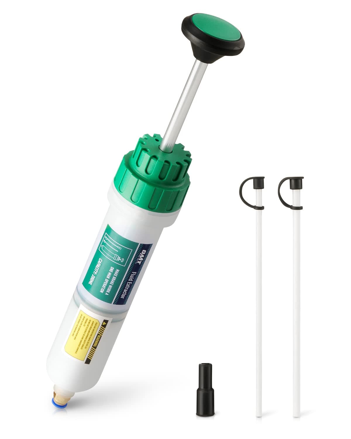 Orion Motor Tech Oil Extractor Pump, 200mL Manual Fluid Extractor for Power Steering Transmission Gear Oil & Brake Fluid Transfers, Auto Syringe Pump for ATV Boat Automotive with Flexible Hoses, Green