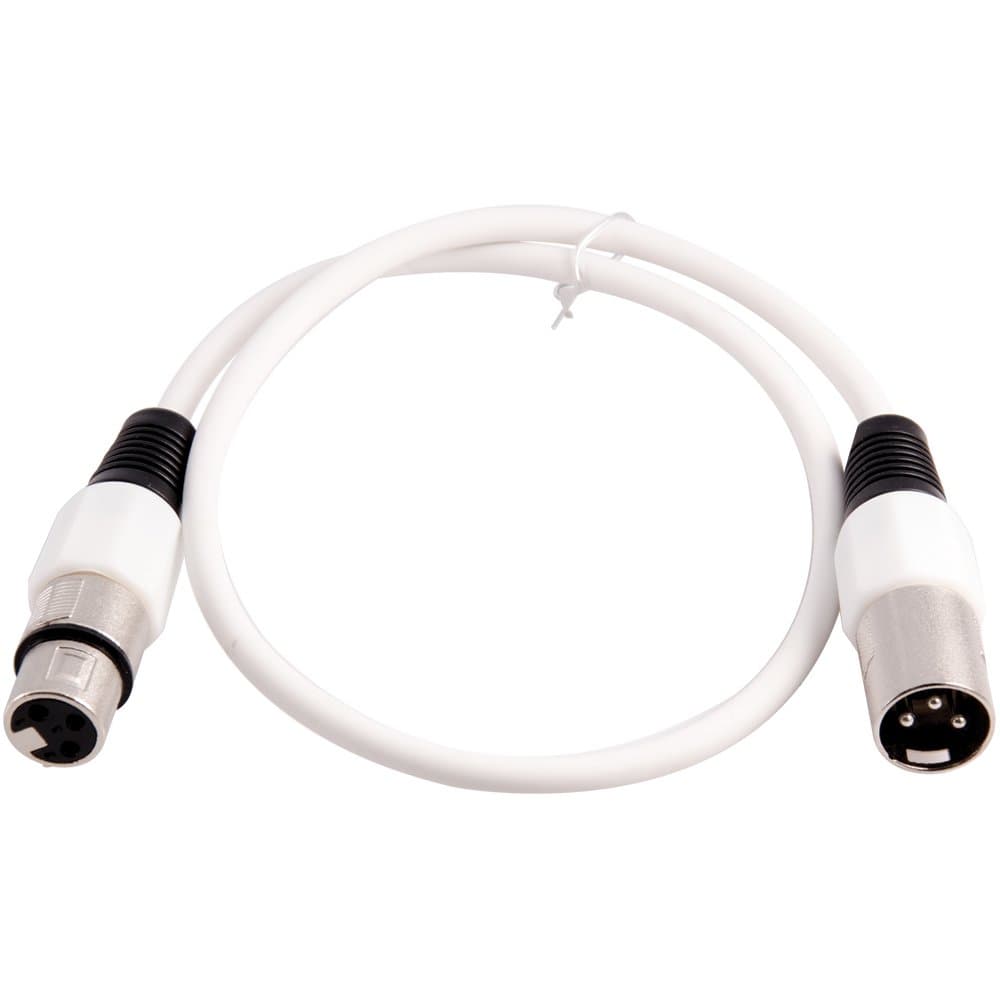 Grindhouse Speakers - LEXLR-2White - 2 Foot White XLR Patch Cable - 2 Foot Microphone Cable Mic Cord