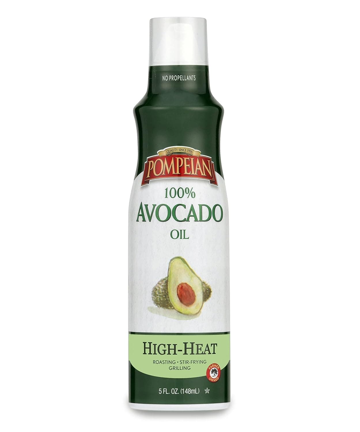 100% Avocado Oil Cooking Spray - 5 fl oz - 148 mL - No Propellants - High Heat Olive Oil for Cooking - Mild Nutty Flavor for Stir Fry, Roasting & Grilling