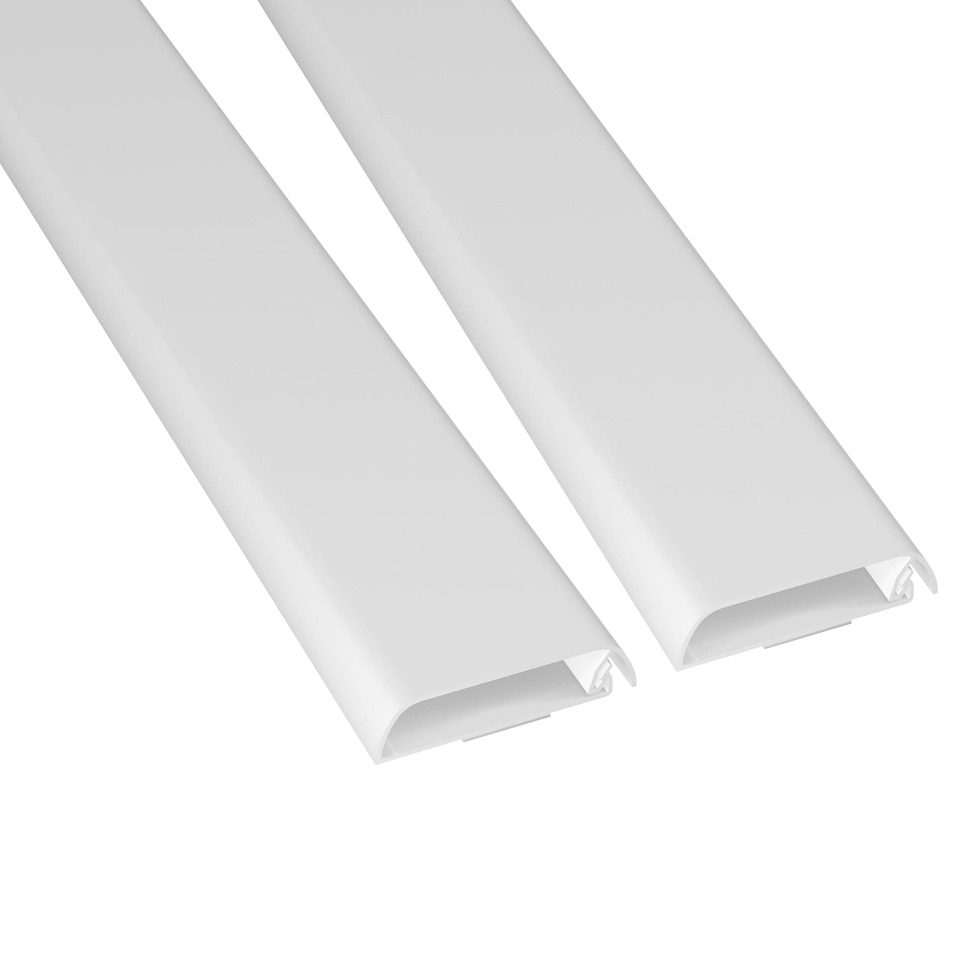 D-Line 80cm Cable Concealer Inconspicuous Adhesive Cable Covers, Paintable 6.0cm (W) x 1.5cm (H) x 40cm (L) x 2 Pack (White)