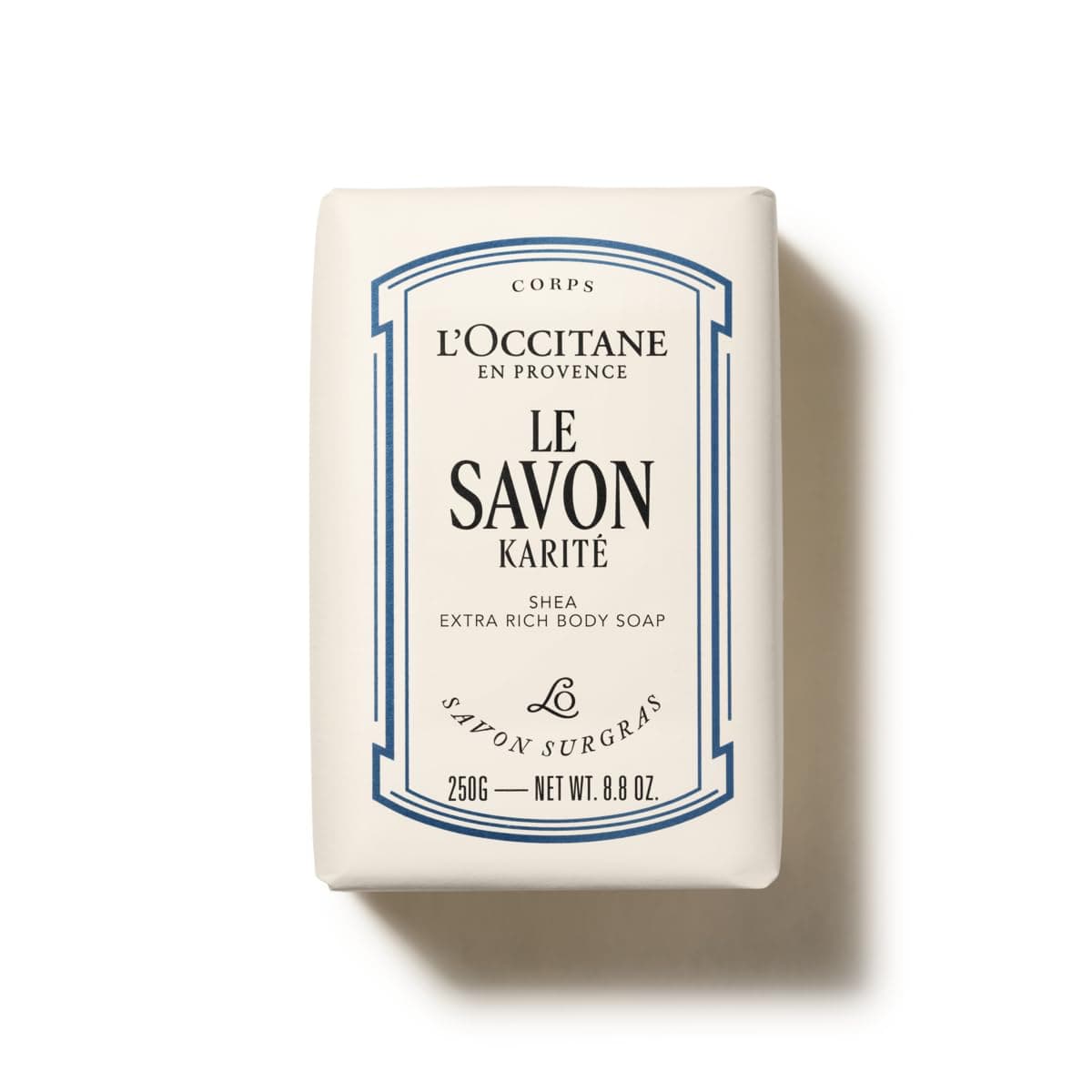 L'OCCITANE Deluxe Sized Shea Butter Milk Sensitive Skin Extra Rich Soap 250g | Palm Oil Free, Vegan & 99% Readily Biodegradable | Sustainable & Luxury Beauty Body Wash for All Skin Types