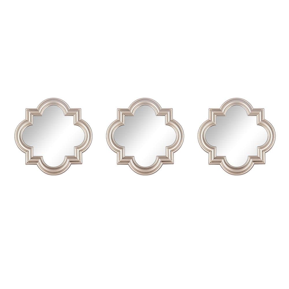 Joe Boxer Silver Quatrefoil 3 Piece Mirror Set