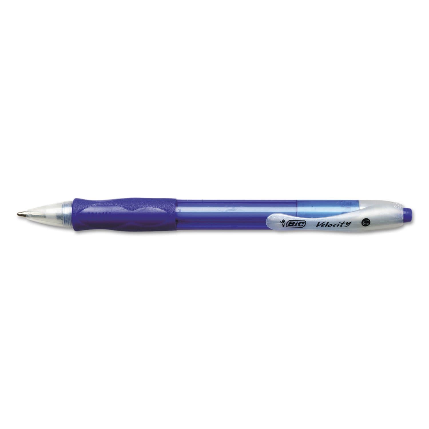 Velocity Easy Glide Ballpoint Pen, Retractable, Medium 1 Mm, Blue Ink, Translucent Blue Barrel, Dozen