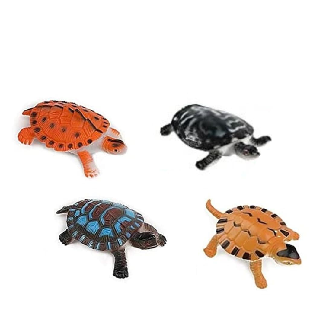 Premier Plants 4 pcs Turtle Figurines Realistic Sea Turtle Toy Assorted Colour for Aquarium/Party Favour Decoration/Bathtub Toy/Pet Turtle Collection/Gift & Rewards