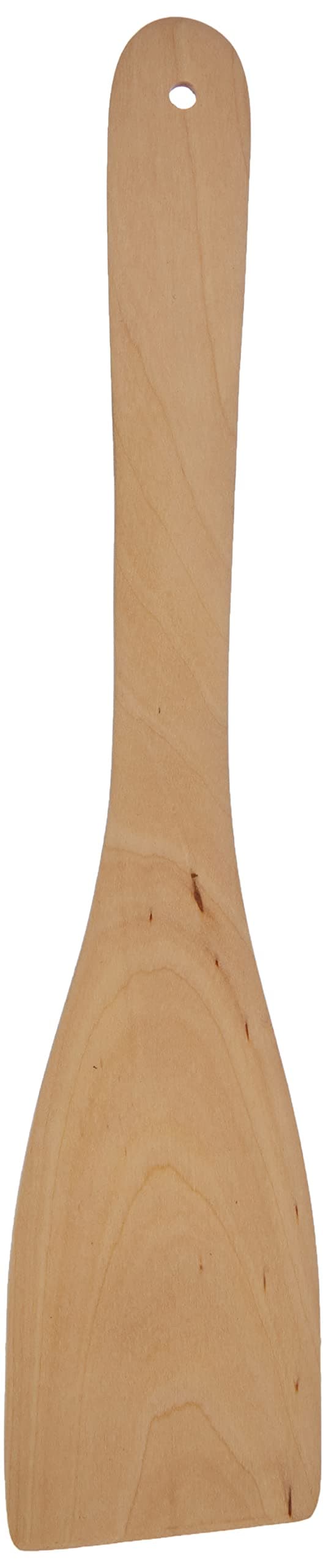 Wooden Spatula 305mm (12"). Curved handle with a flat end.